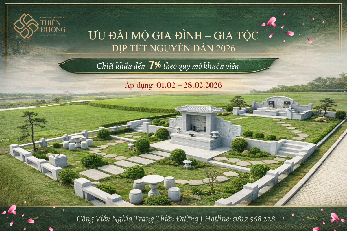 Khuôn viên mộ gia đình tại Công viên nghĩa trang Thiên Đường