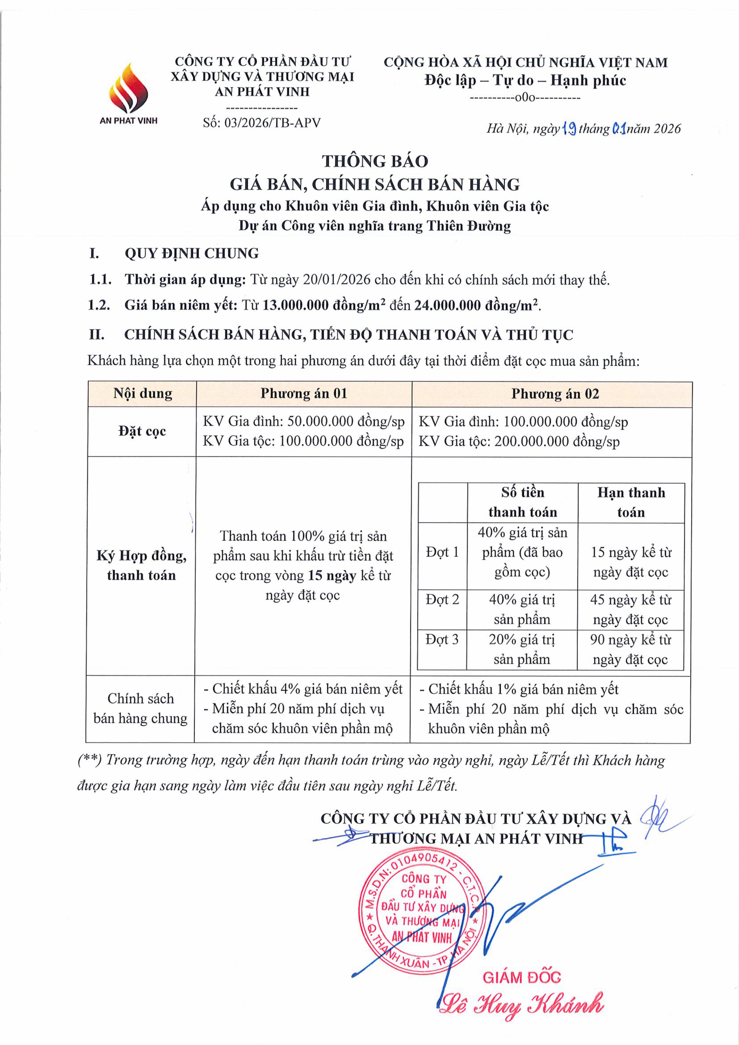 Chính sách bán hàng Khuôn viên Gia đình, Gia tộc._1